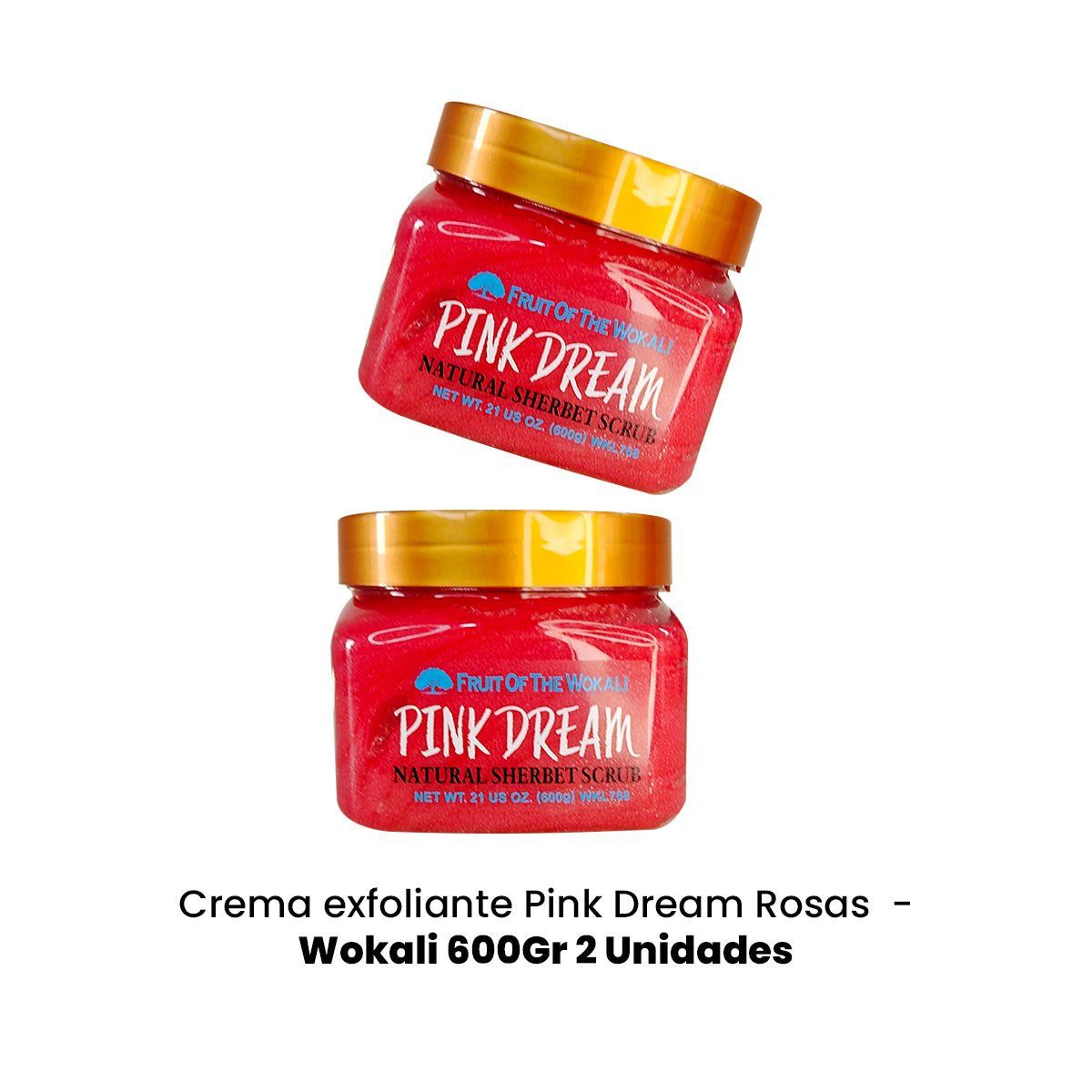 WOKALI - Crema exfoliante Pink Dream Rosas - Wokali 600Gr 2 Unidades_.