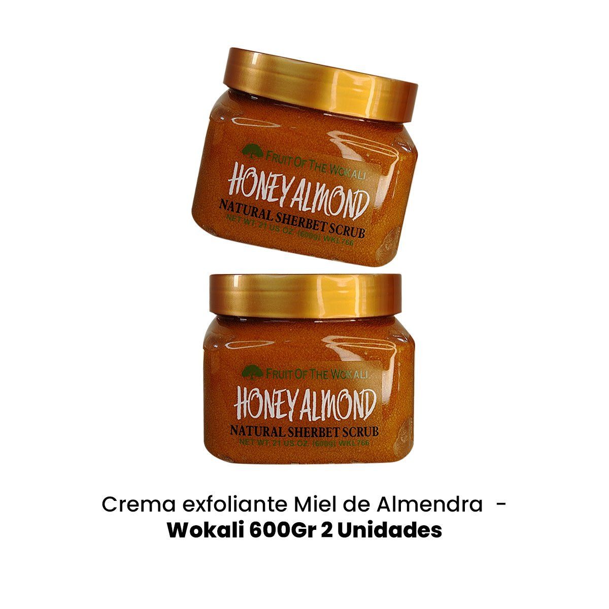 WOKALI - Crema exfoliante Miel de Almendra - Wokali 600Gr 2 Unidades_.