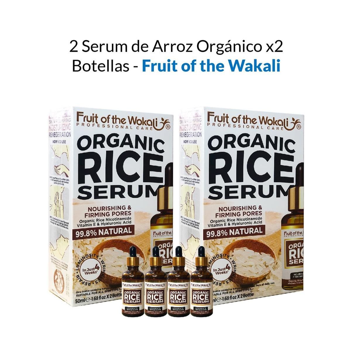 WOKALI - 2 Serum De Arroz Orgánico X2 Botellas - Fruit Of The Wakali 50Ml_.