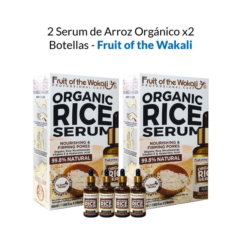 WOKALI - 2 Serum De Arroz Orgánico X2 Botellas - Fruit Of The Wakali 50Ml_.