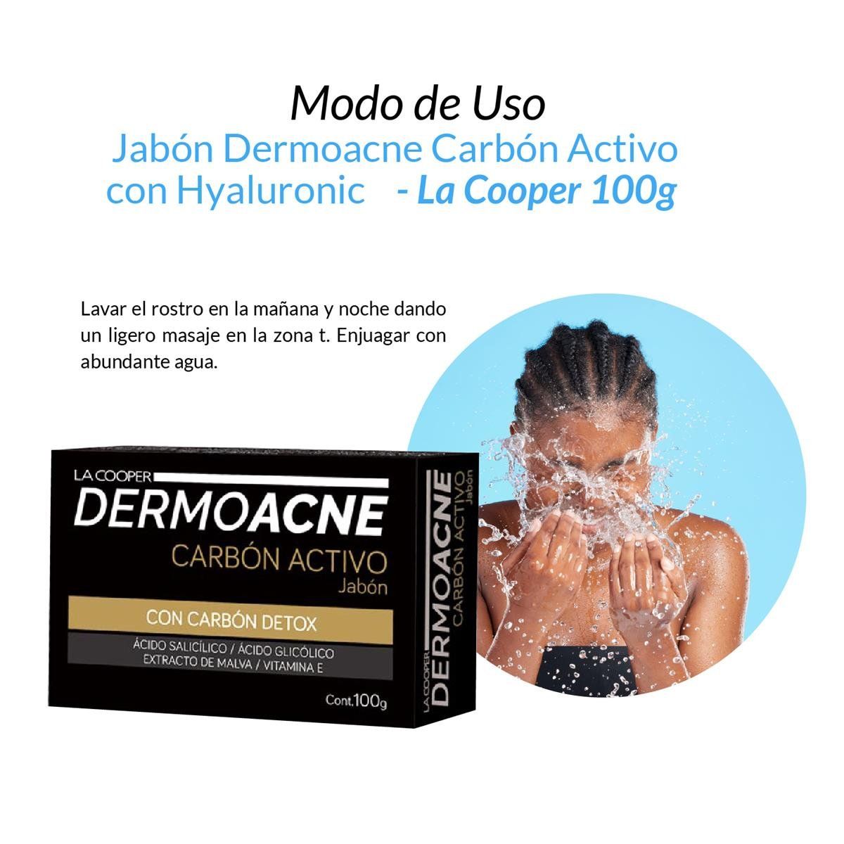 GENERICO - 1 Jabón Dermoacne Carbón Activo Con Hyaluronic - La Cooper 100G_.