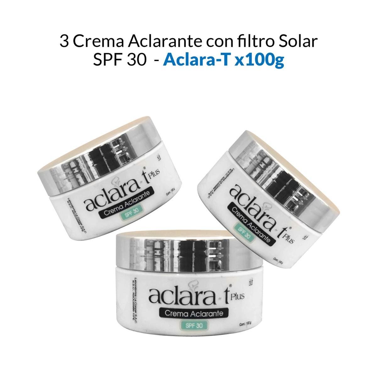 GENERICO - 3 Crema Aclarante Con Filtro Solar Spf 30 - Aclara-T 100Gr_.