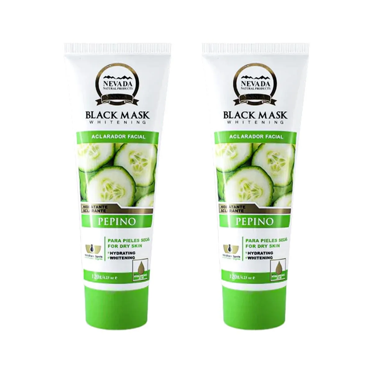 NEVADA NATURAL PRODUCTS - 2 Mascarilla Negra Hidroplástica De Pepino 120Gr_.