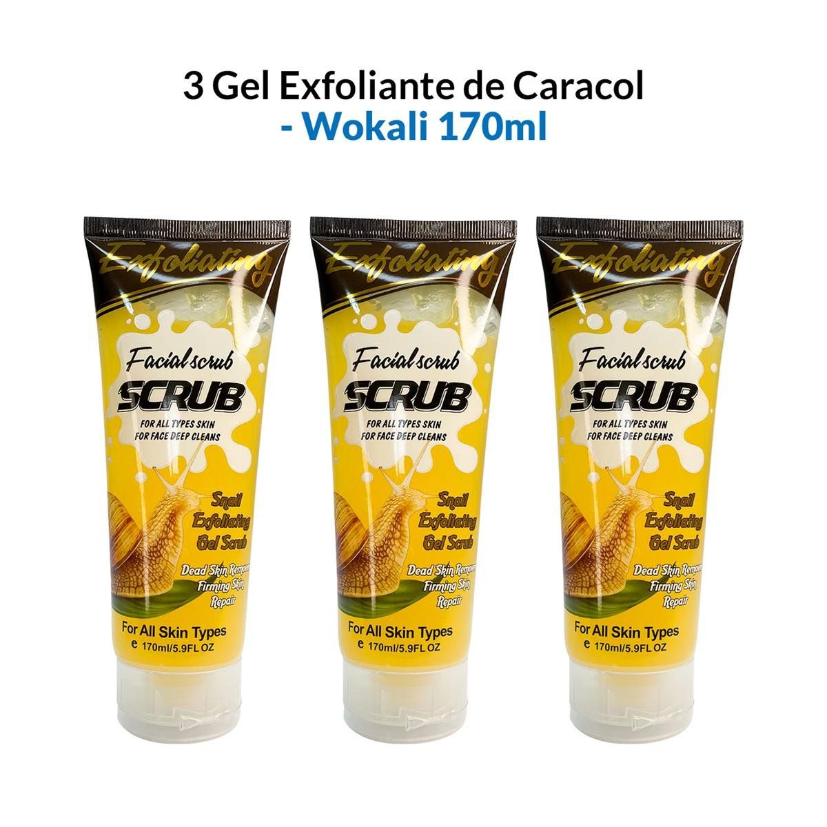 WOKALI - 3 Gel Exfoliante De Caracol 170Ml  Wokali_.