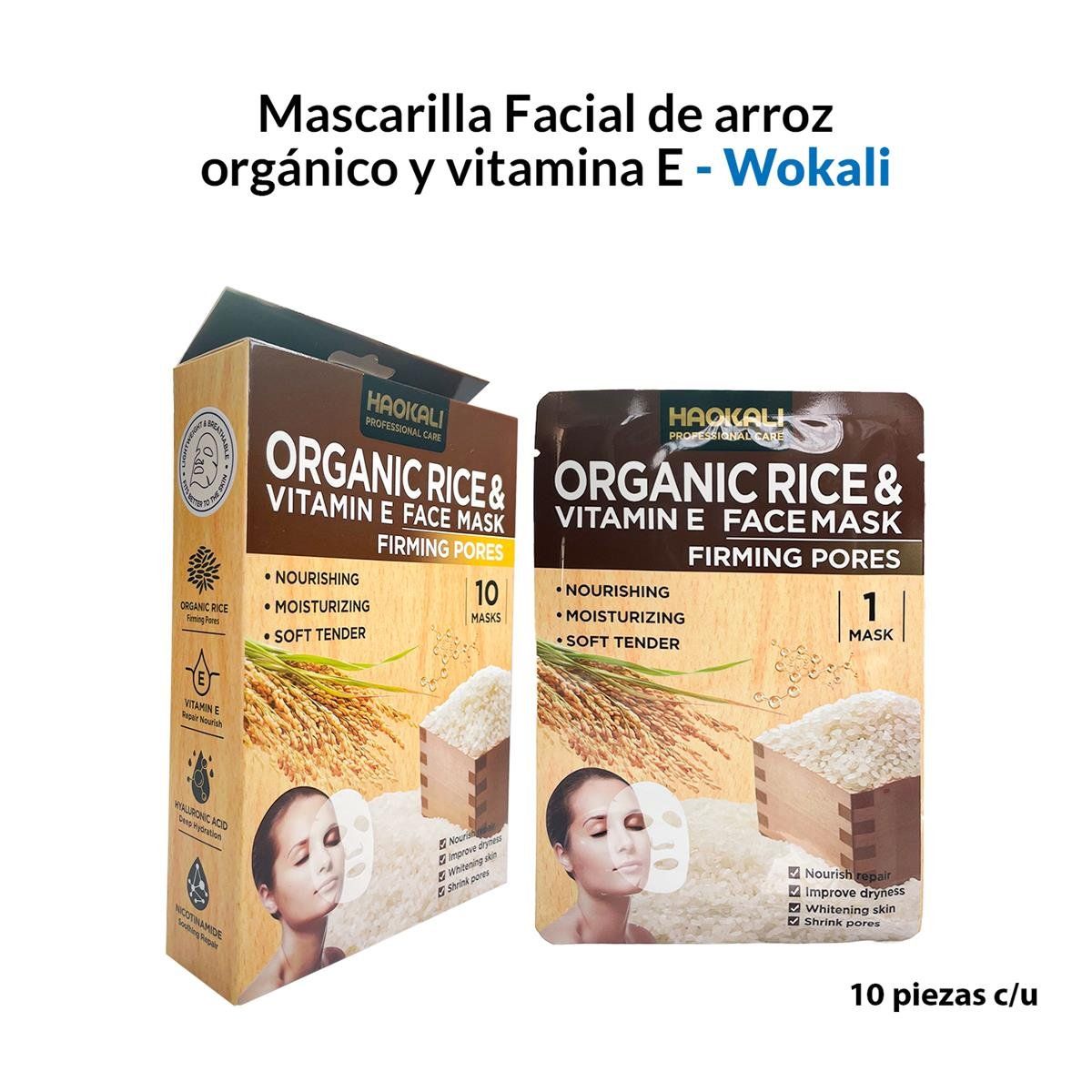 WOKALI - Mascarilla Facial De Arroz 30Ml X 10 Piezas  Wokali_.