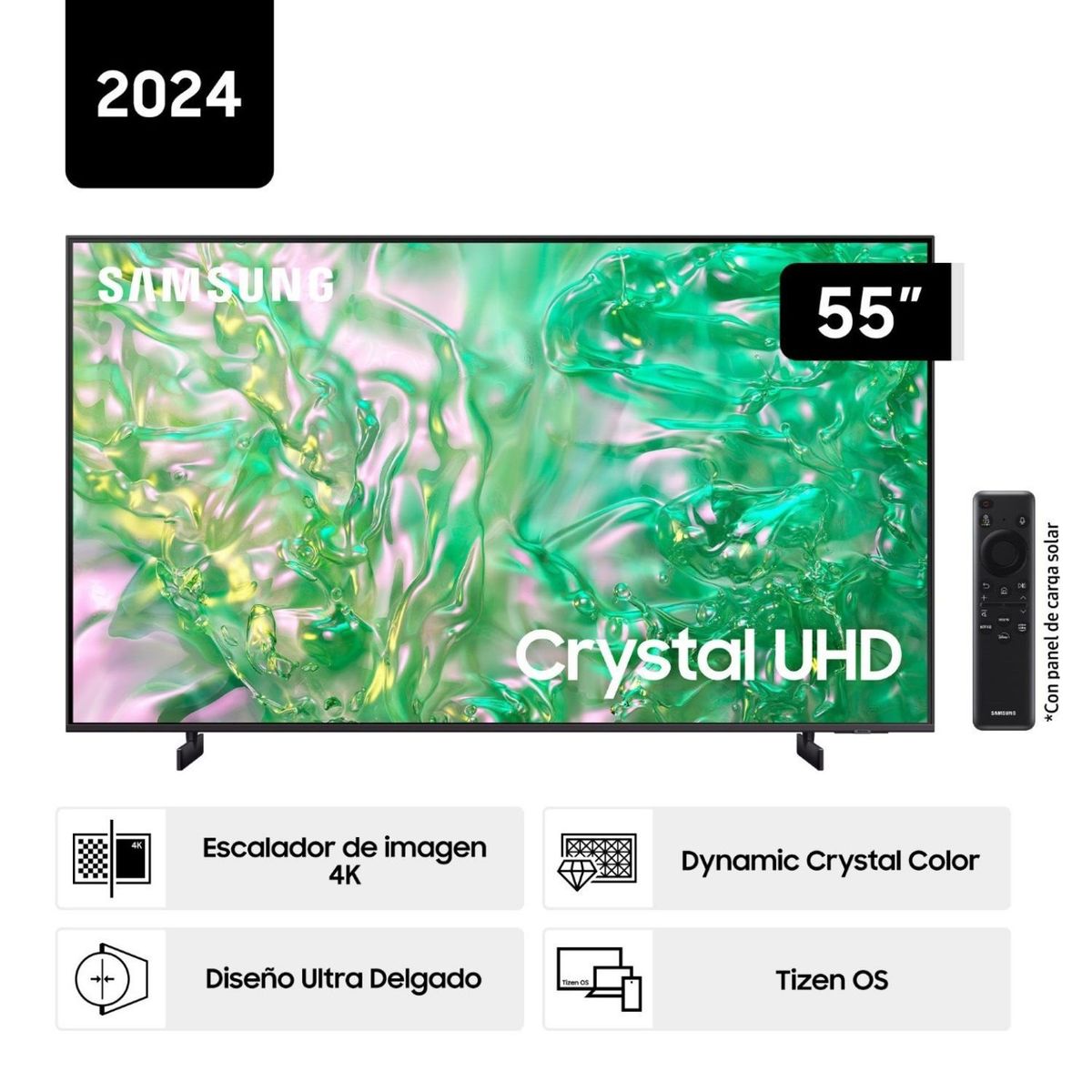 SAMSUNG - Televisor Samsung LED Smart TV 55 Crystal UHD 4K- UN55DU8000GXPE - Nuevo 2024