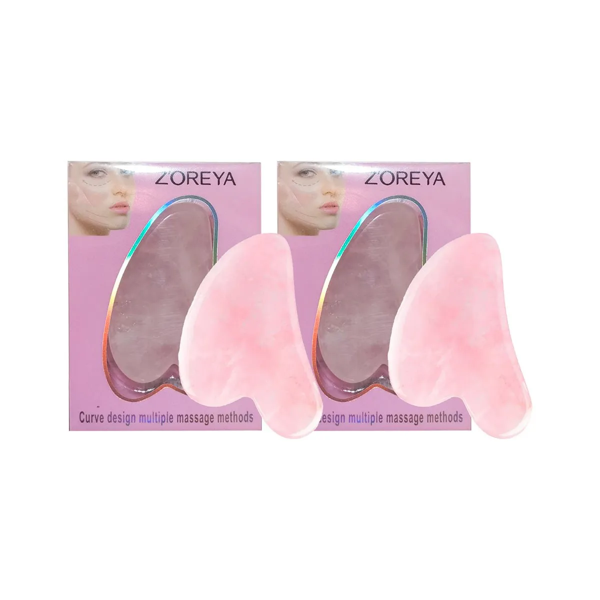 GENERICO - 2 Gua Sha Piedra natural Cuarzo rosa Jade_.