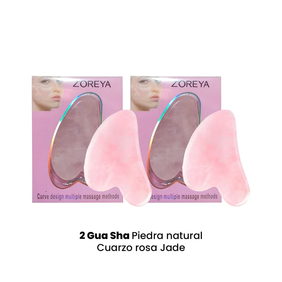GENERICO - 2 Gua Sha Piedra natural Cuarzo rosa Jade_.
