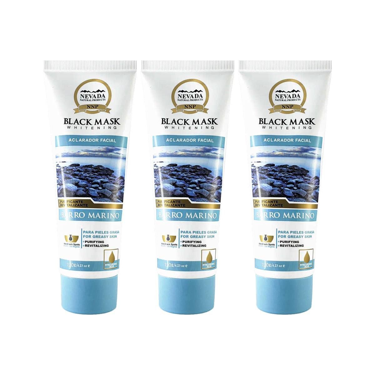 NEVADA NATURAL PRODUCTS - 3 Mascarilla Negra Hidroplástica De Barro Marino 120Gr - Nevada_.
