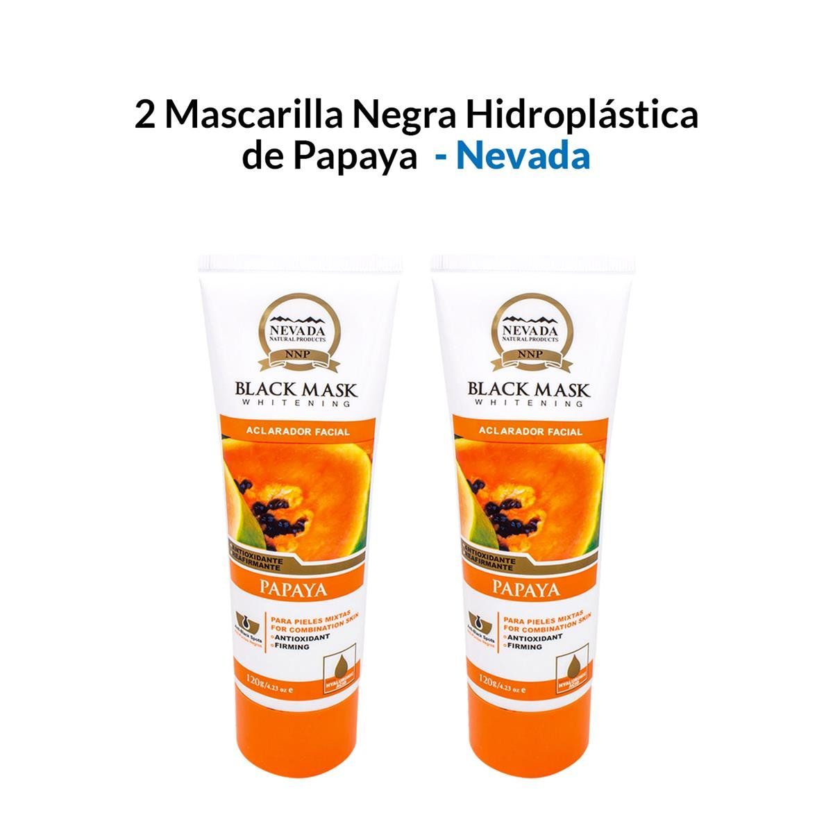 NEVADA NATURAL PRODUCTS - 2 Mascarilla Negra Hidroplastica De Papaya 120Gr - Nevada_.