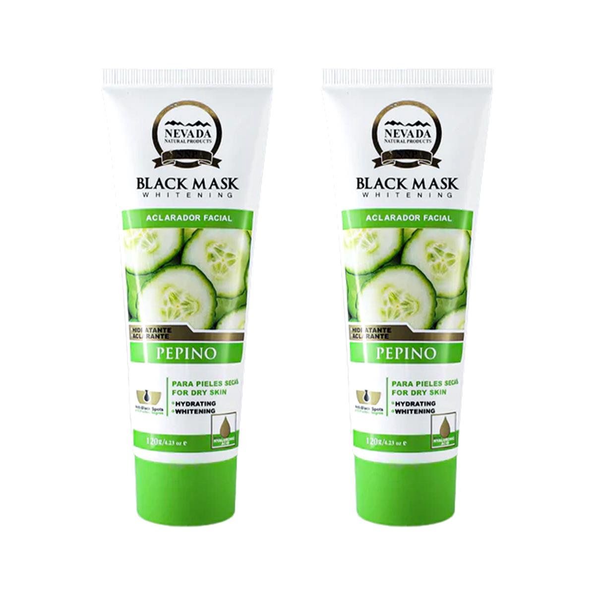 NEVADA NATURAL PRODUCTS - 2 Mascarilla Negra Hidroplástica De Pepino 120Gr_.