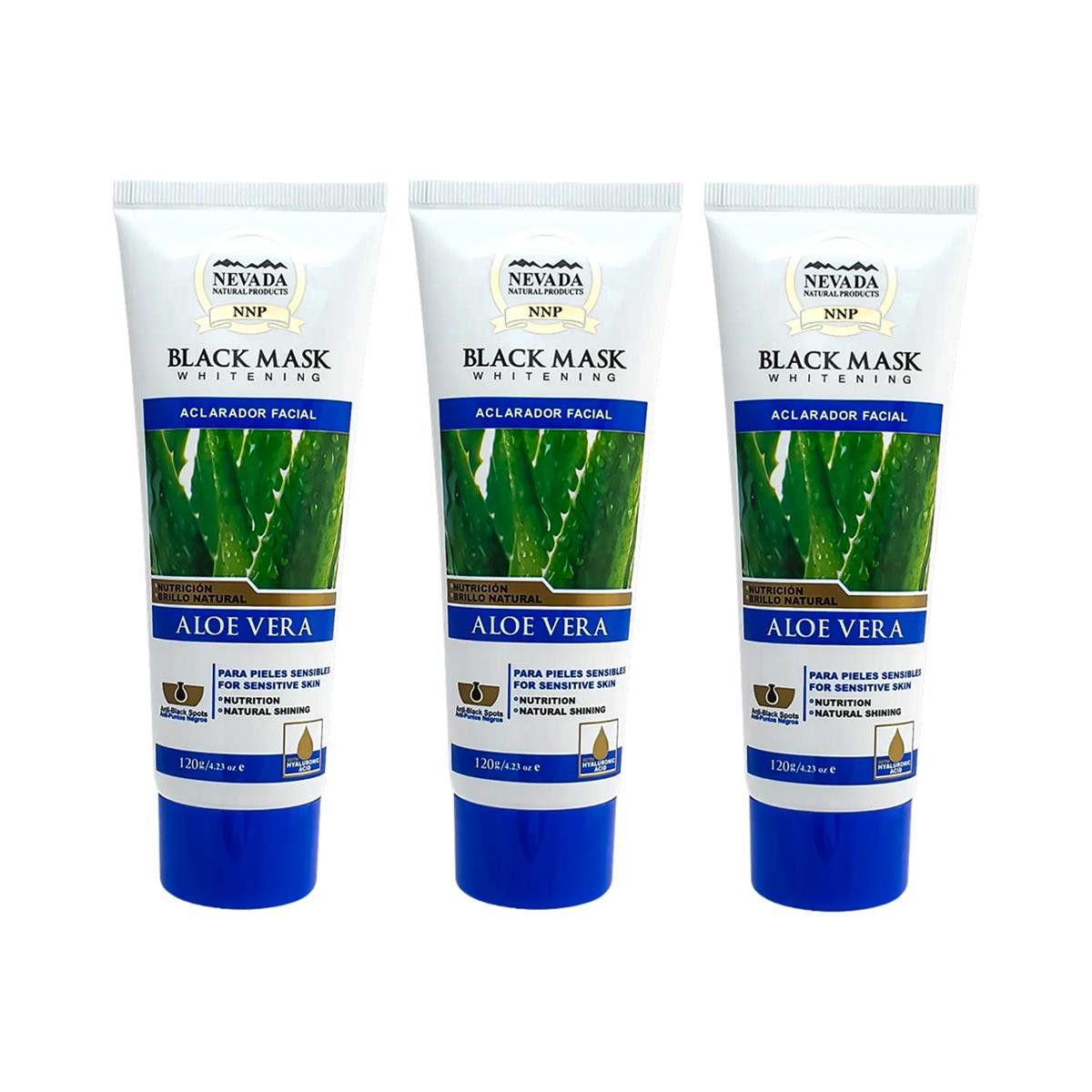 NEVADA NATURAL PRODUCTS - 3 Mascarilla Negra Hodriplástica De Aloe Vera 120Gr - Nevada_.