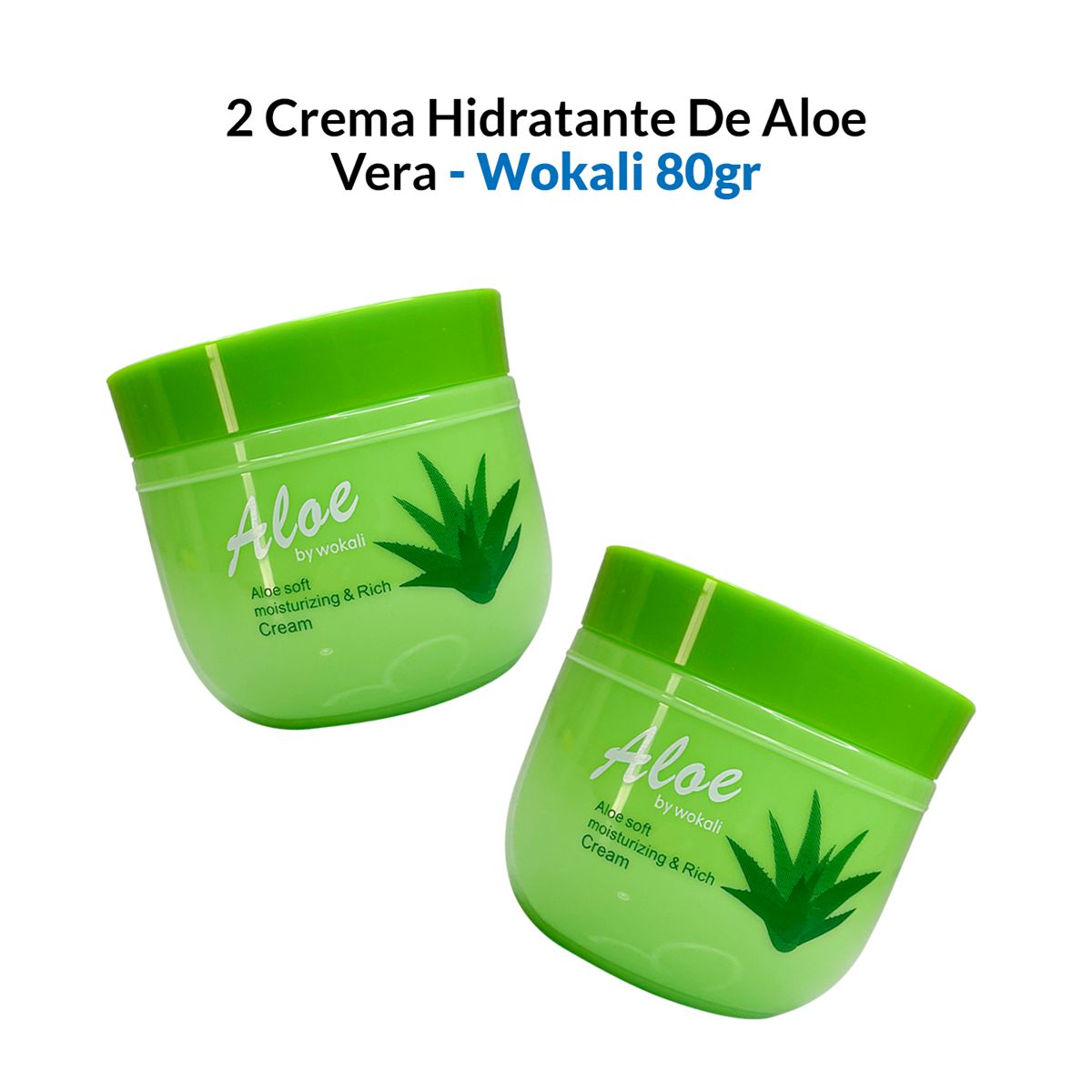 WOKALI - 2 Crema Rica Y Suave Hidratante De Aloe 80Gr - Wokali_.