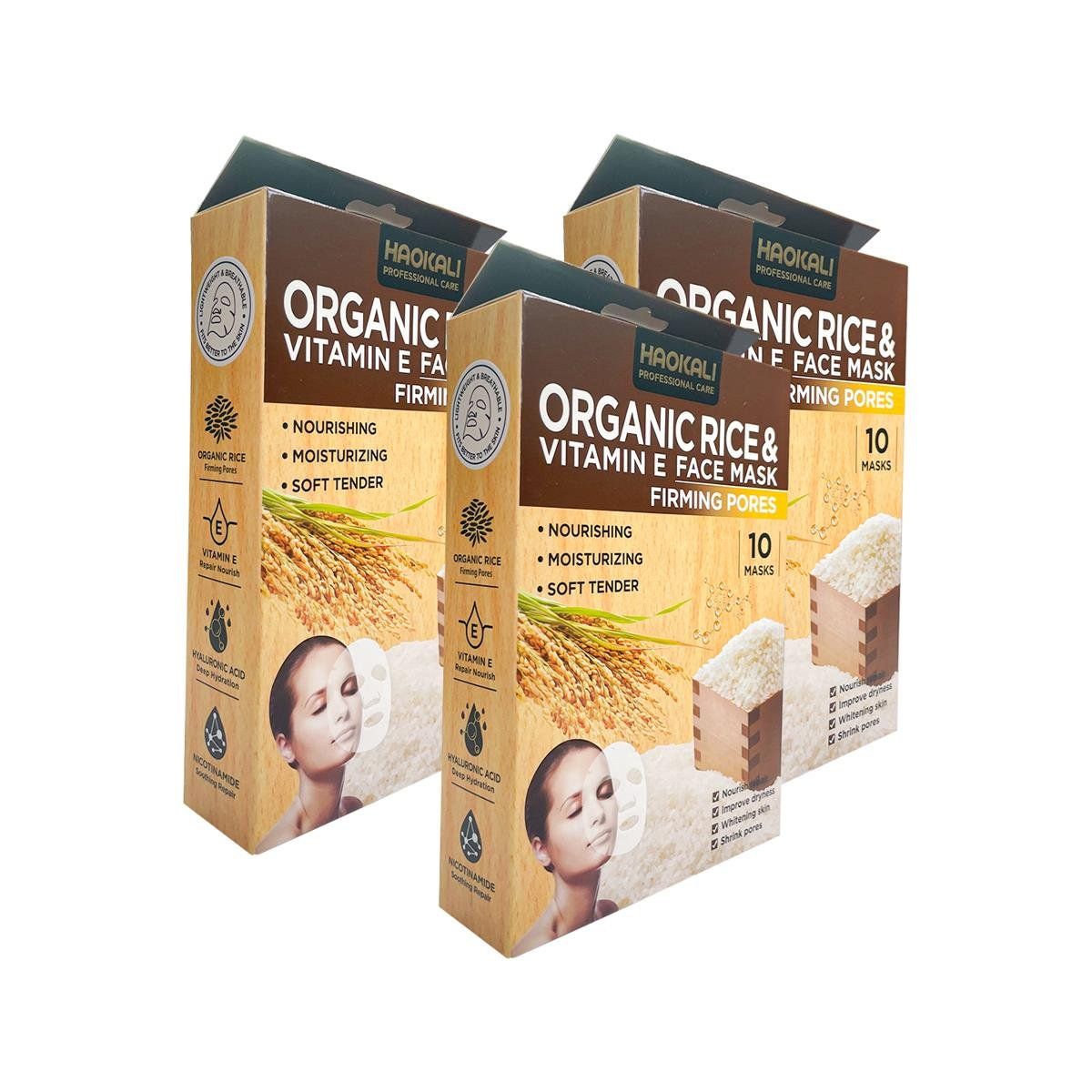 WOKALI - 3 Mascarilla Facial De Arroz 30Ml X 10 Piezas  Wokali_.