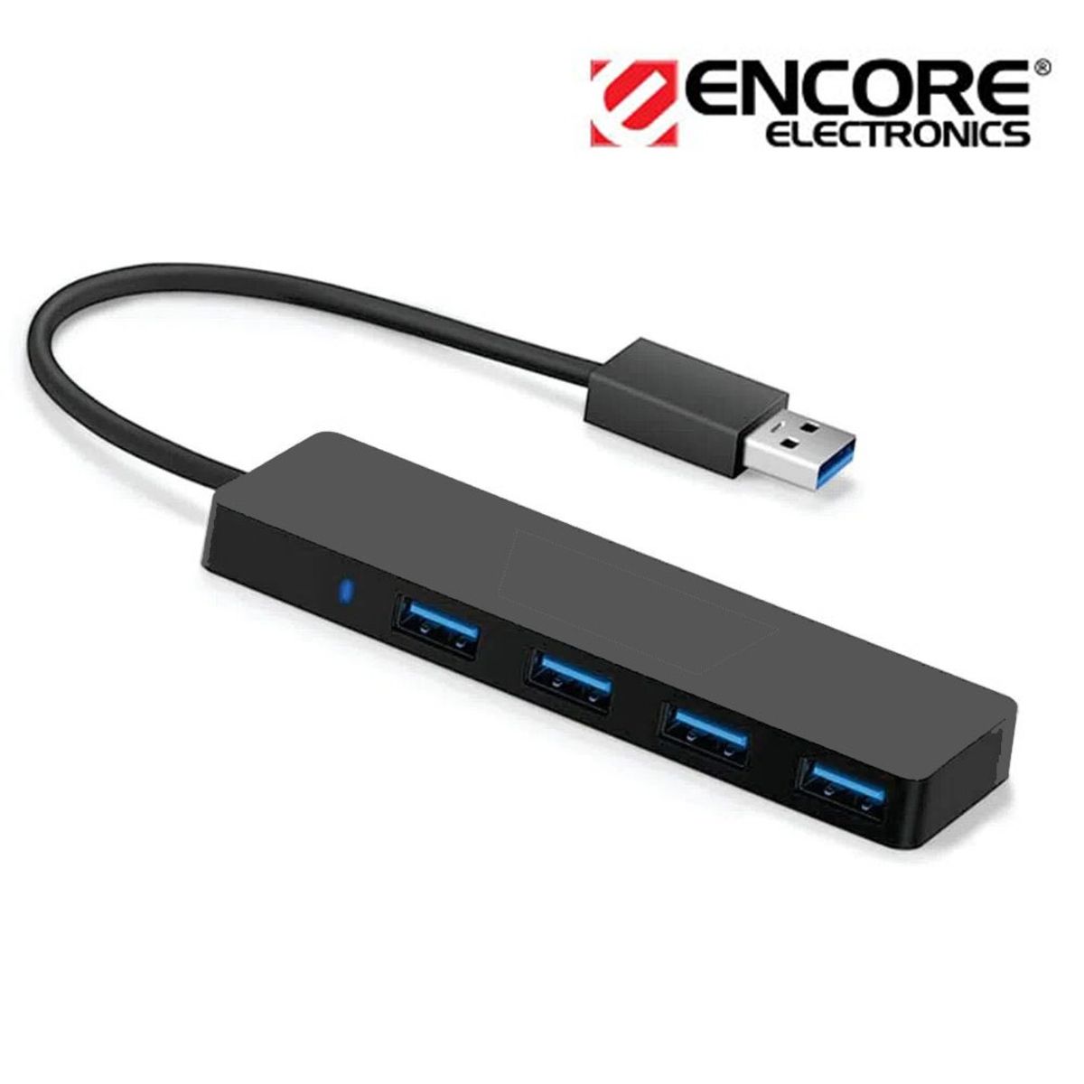 ENCORE ELECTRONICS - Extensión HUB de 4 Puertos USB 3.0 Negro