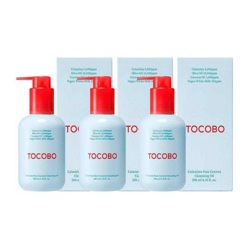 TOCOBO - Calamine Pore Control Cleansing Oil - Tocobo 200ml 3 unidades_.