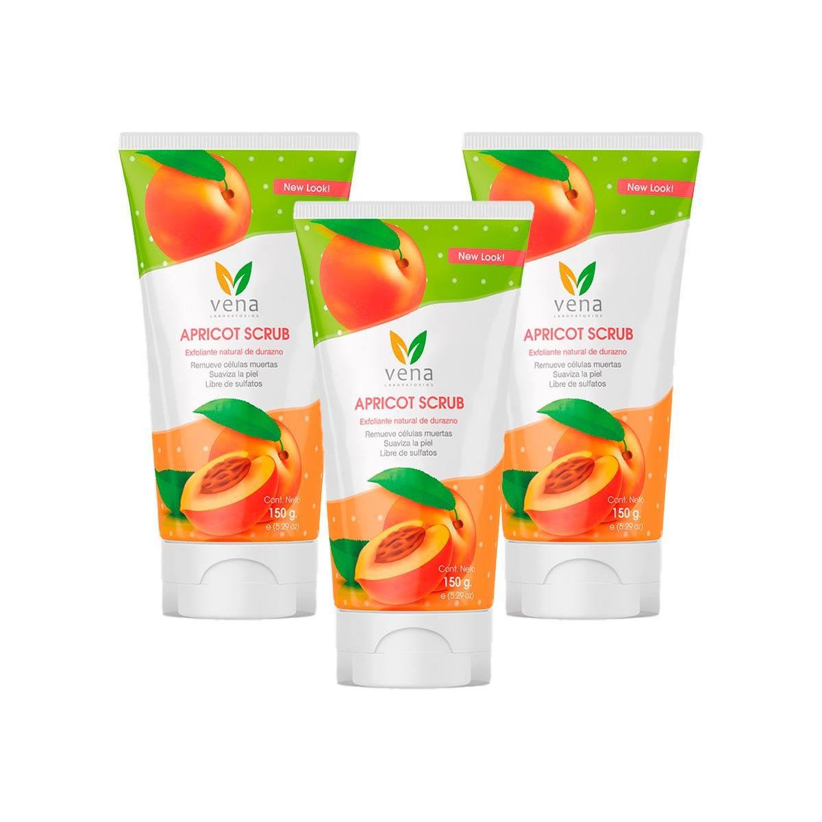 GENERICO - 3 Exfoliante Natural Apricot Scrub 150gr cu_.
