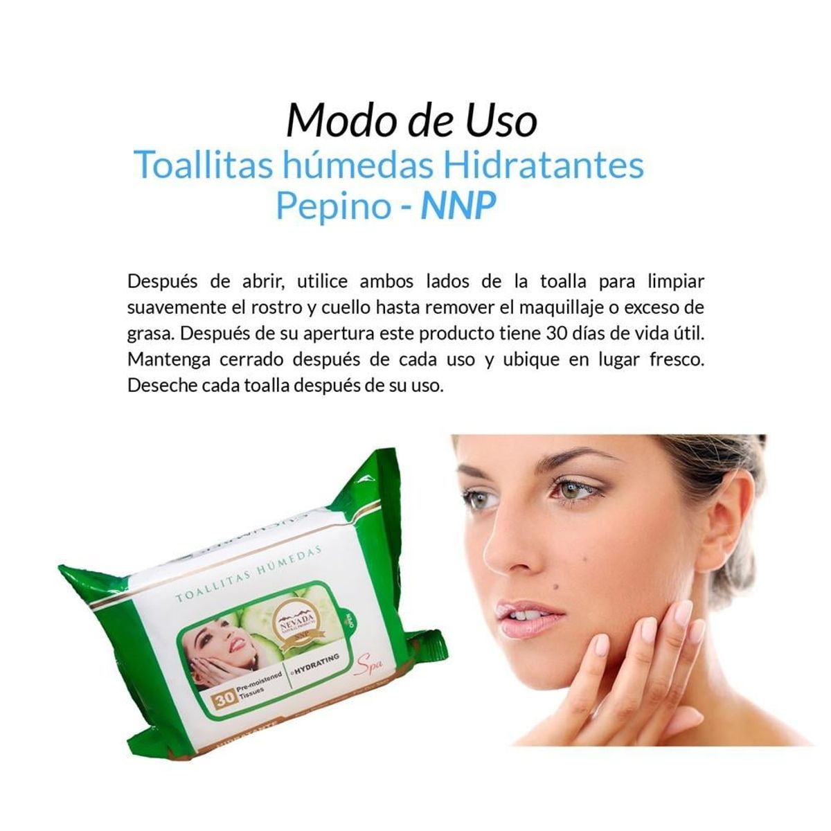 NEVADA NATURAL PRODUCTS - Toallitas Húmedas Hidratantes Pepino - Nnp_.