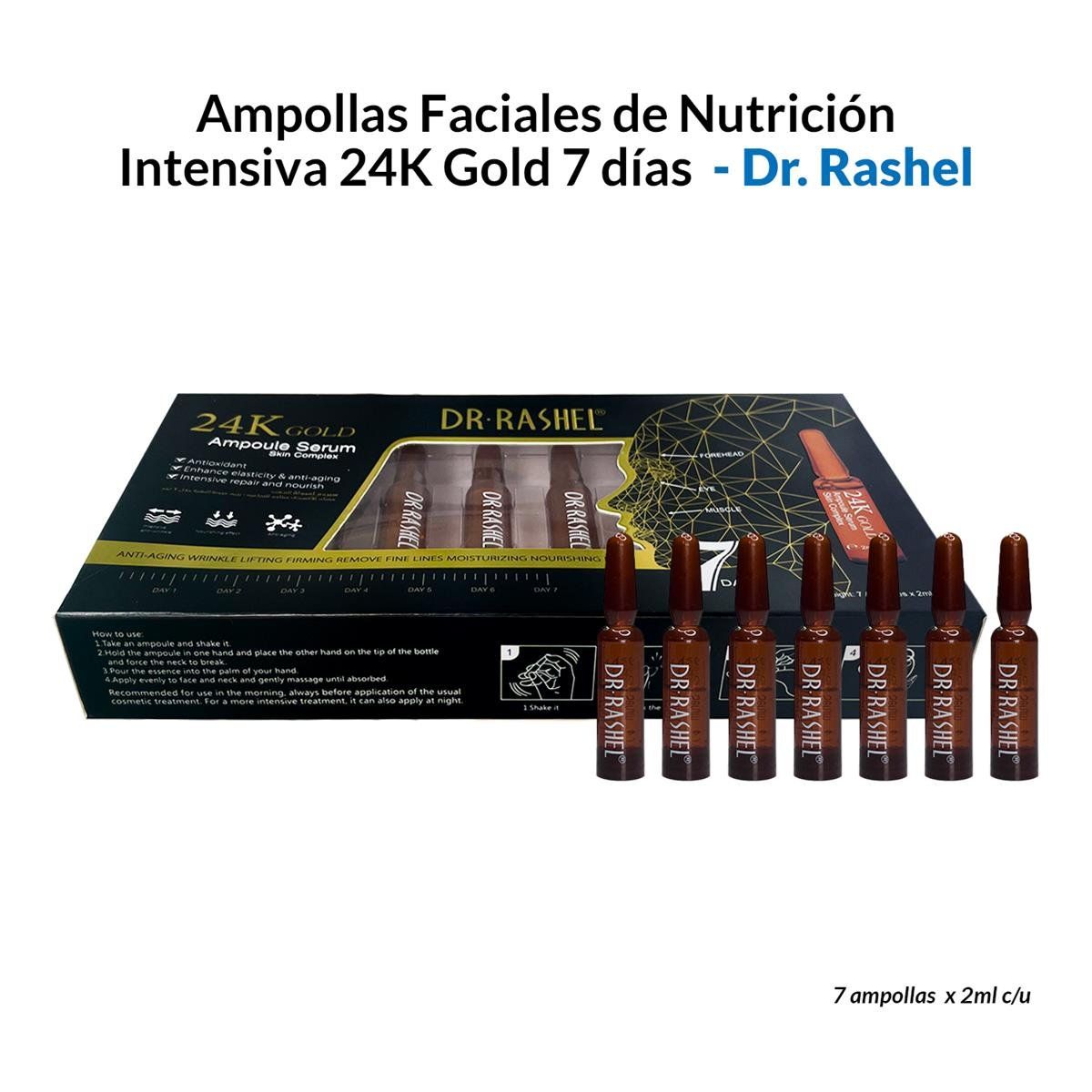 GENERICO - Ampollas Faciales De Nutrición Intensiva 24K Gold 7 Días  Dr Rashel_.