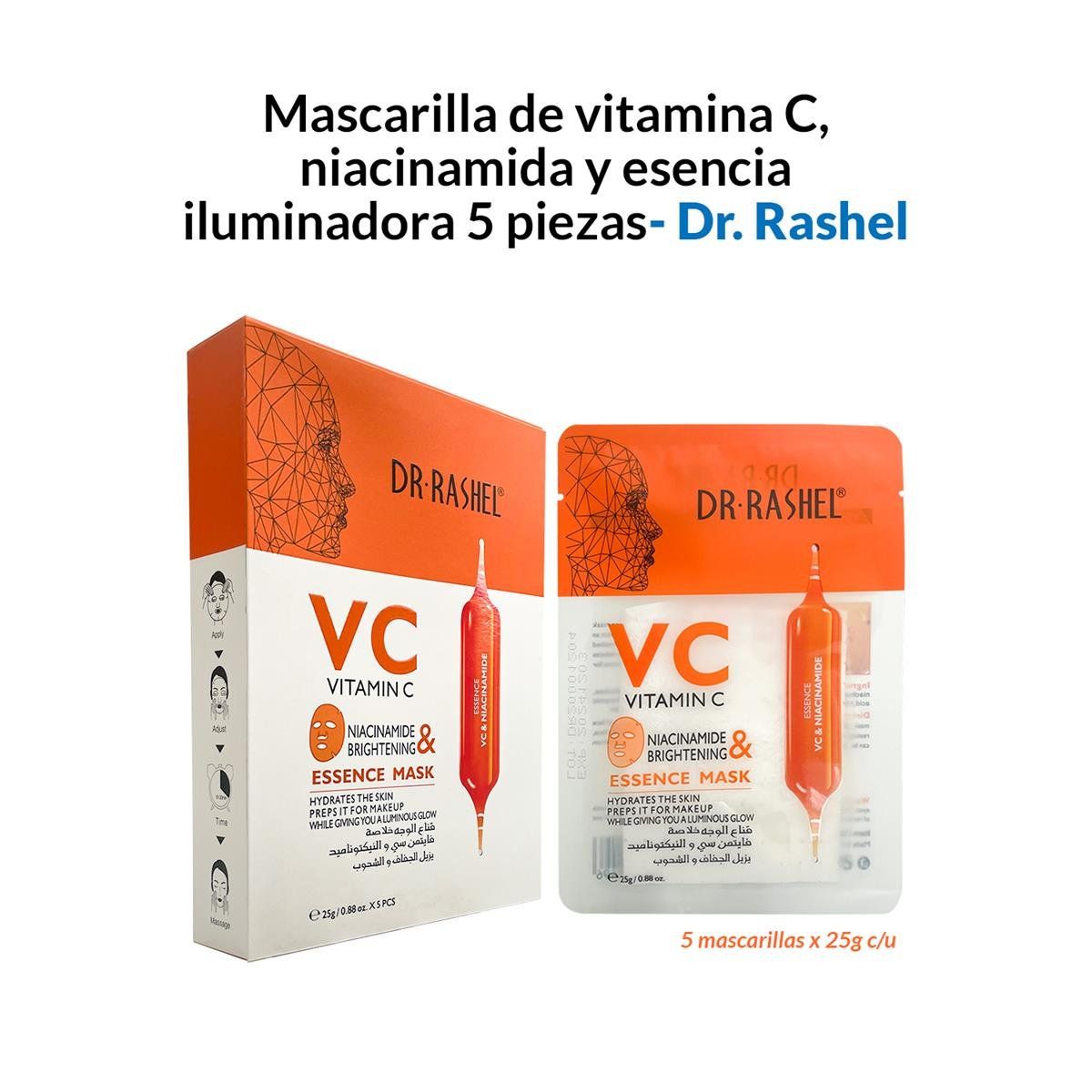 GENERICO - Mascarilla Vitamina C Niacinamida Y Esencia Iluminadora 5 Piezas_.