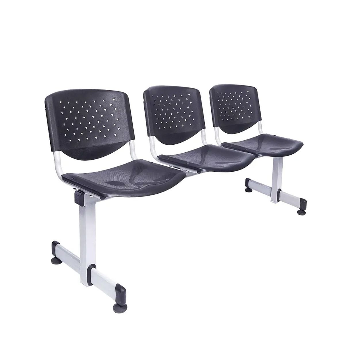 OFIDEAS - Butaca De Espera - Tandem Prisma 3 Cuerpos Color Negro Ofideas