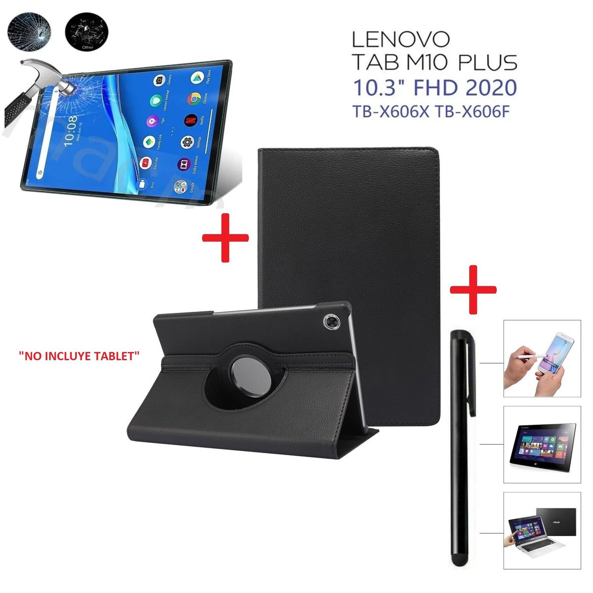 GENERICO - Funda + Mica + Lapiz para Lenovo Tab M10 Plus 10.3 TB-X606F TB-X606X.