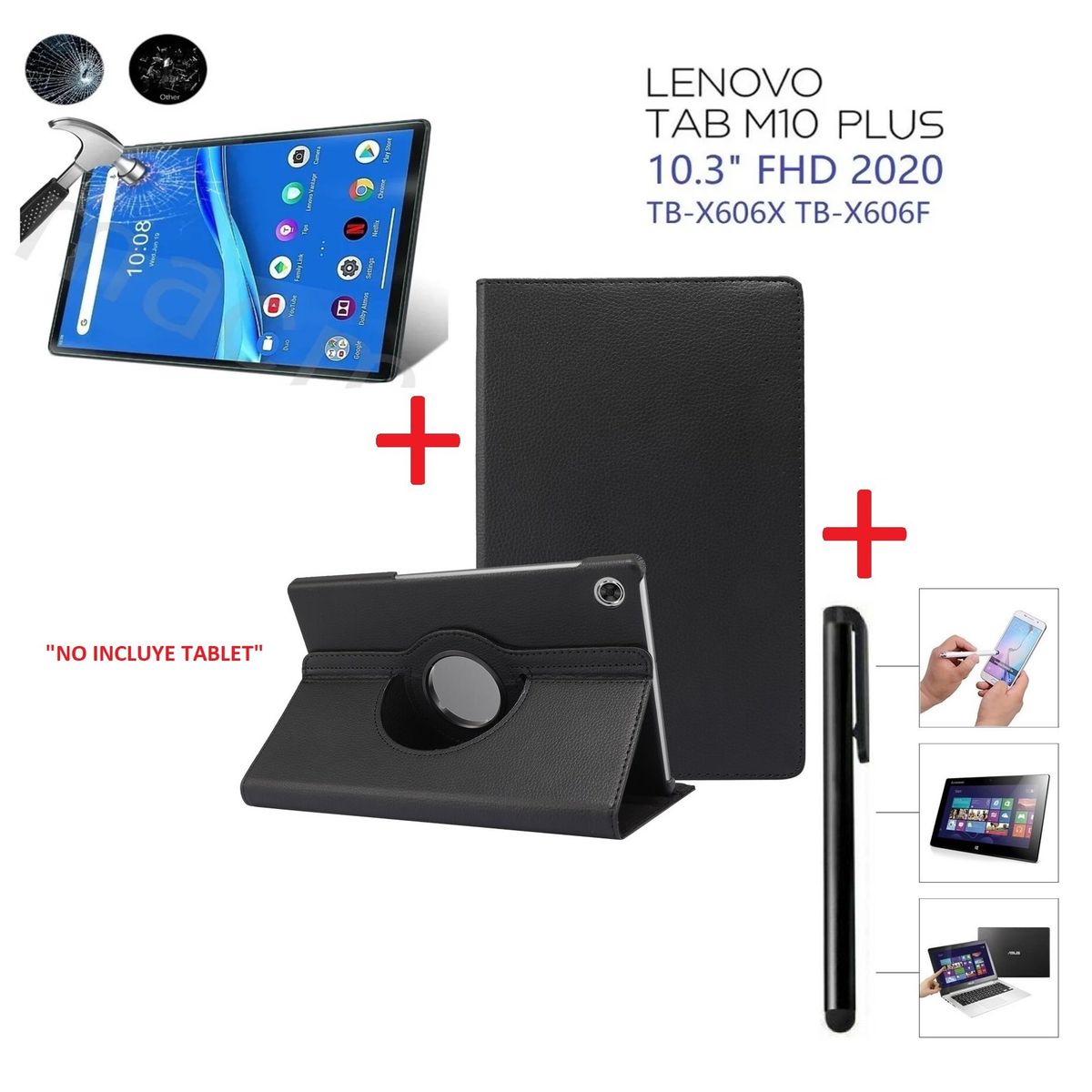 GENERICO - Funda + Mica + Lapiz para Lenovo Tab M10 Plus 10.3 TB-X606F TB-X606X.