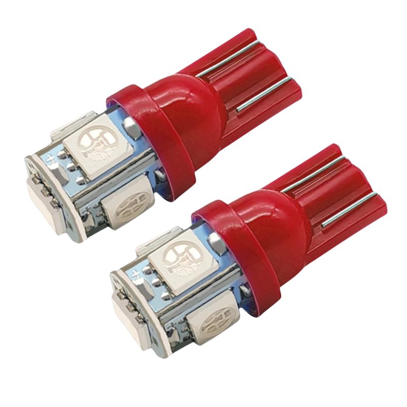 INMESOL - Bombilla Led Luz Roja T10 5Leds 5050 SMD 12V