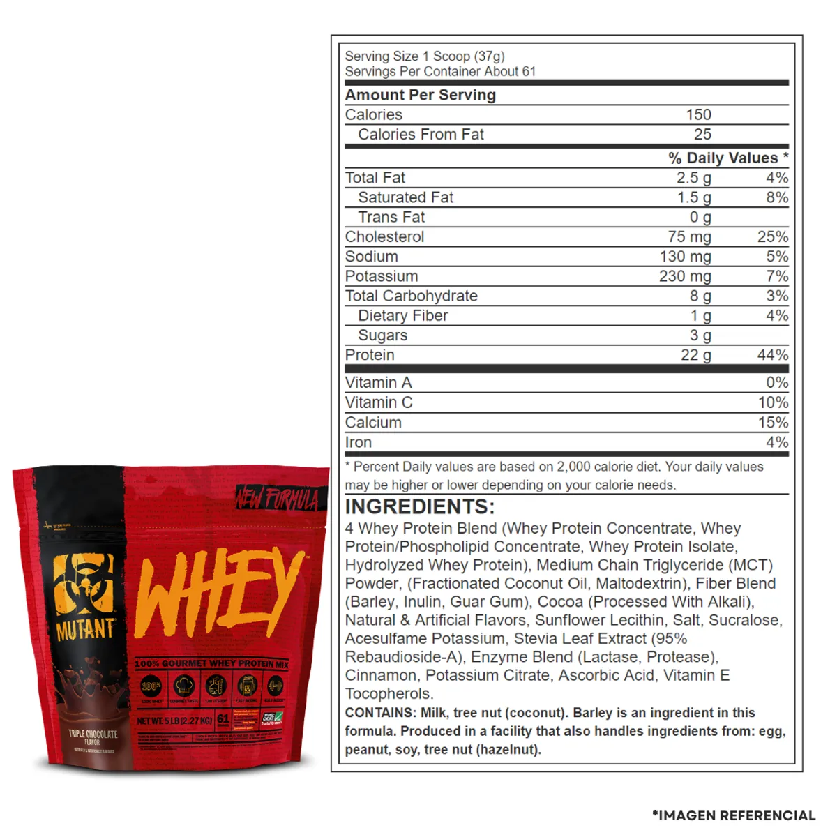 MUTANT - Proteina Mutant Whey 5 LB chocolate