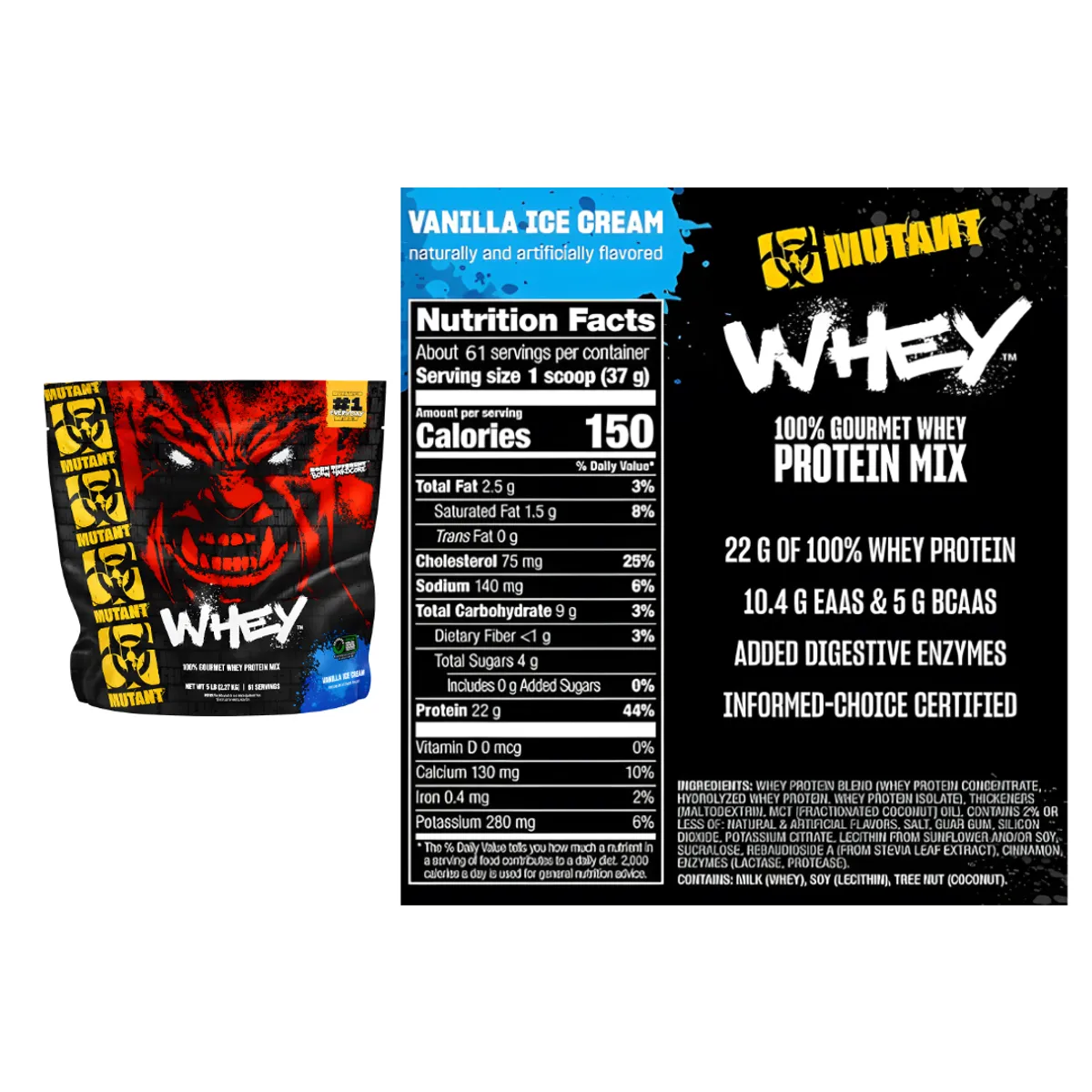 MUTANT - Proteína Mutant Whey 5 LB - Vainilla Ice Cream
