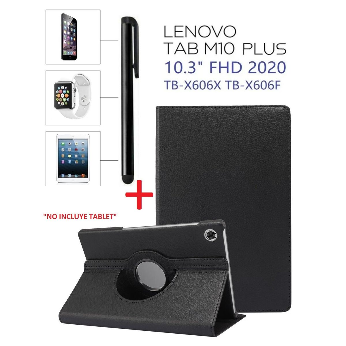GENERICO - Funda Case + Lapiz Optico para Lenovo M10 Plus 10.3 TB-X606X TB-X606F.