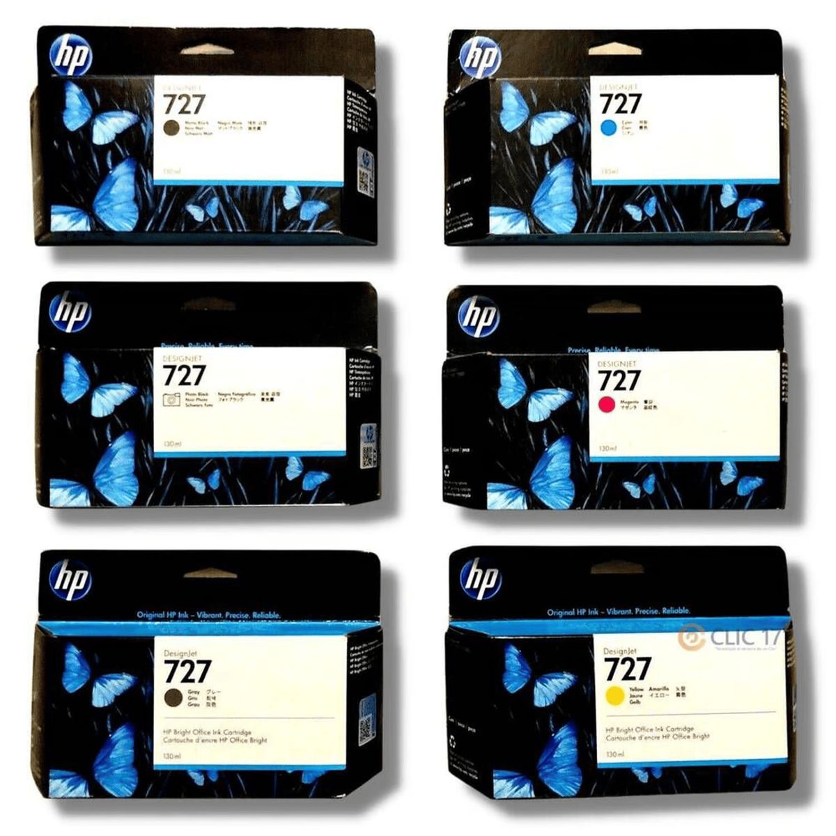 HP - Kit Tinta HP 727 Cyan Magenta Amarillo Mate/Black Photo/Black Gray