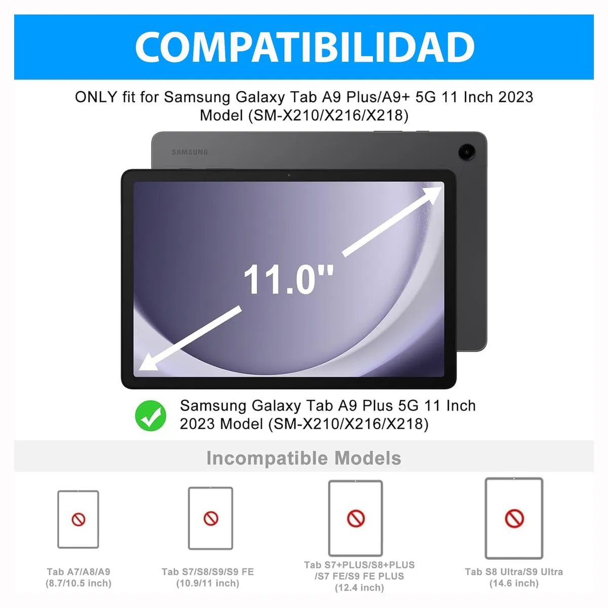 GENERICO - Funda con Teclado Para Samsung Galaxy Tab A9+