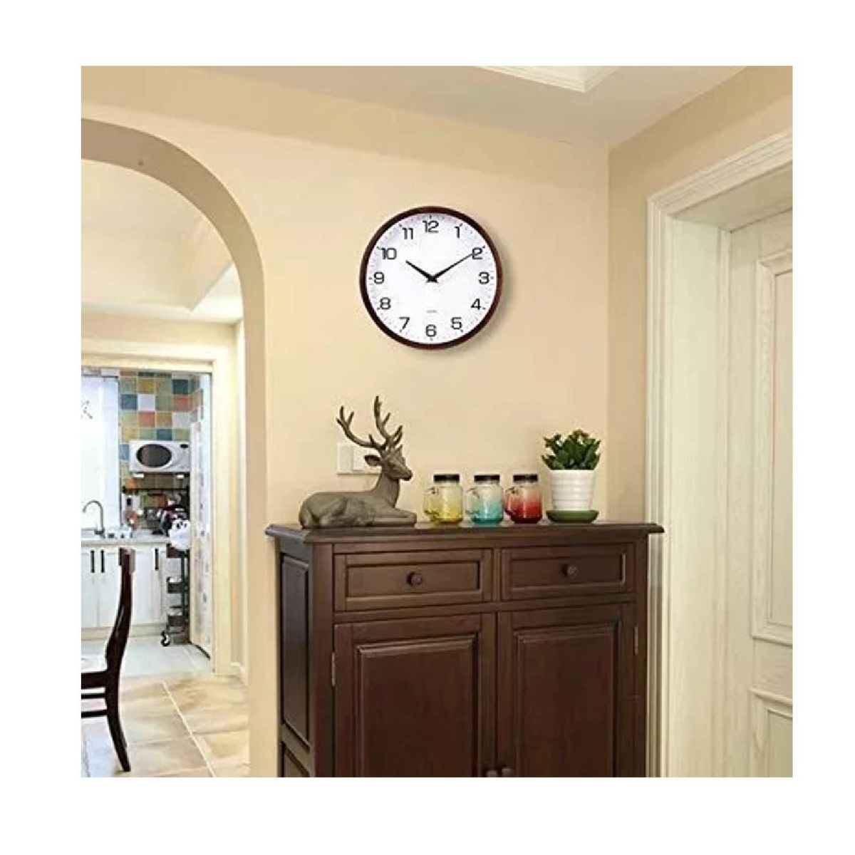 GENERICO - Reloj de Pared redondo Retro Vintage Madera