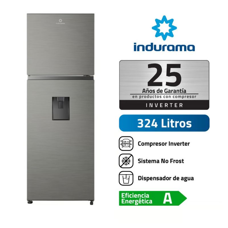 INDURAMA - REFRIGERADORA INDURAMA RI-439DI CROMA 324L