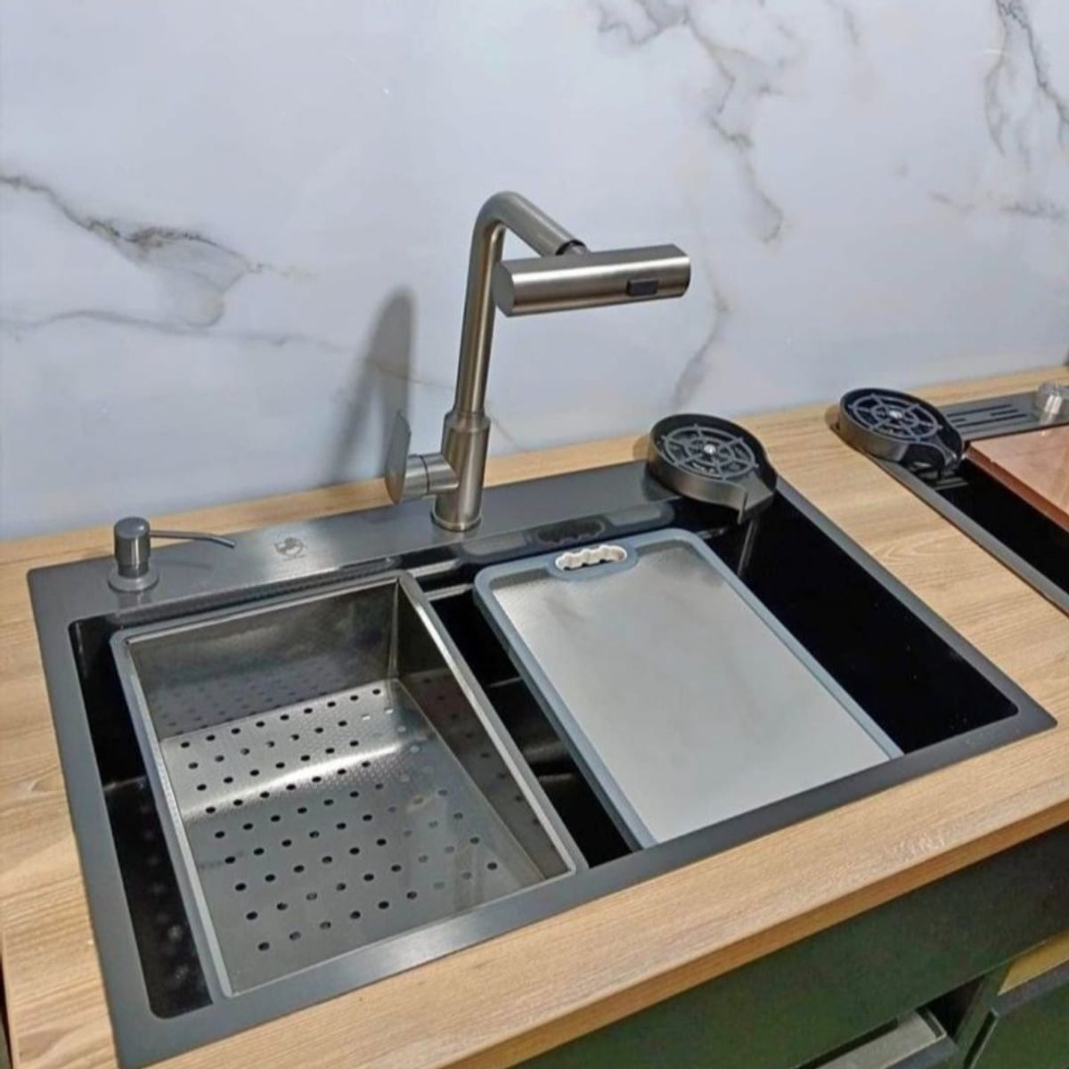 GENERICO - LAVADERO MULTIFUNCIONAL 75x46x23 DE ACERO INOXIDABLE PREMIUM