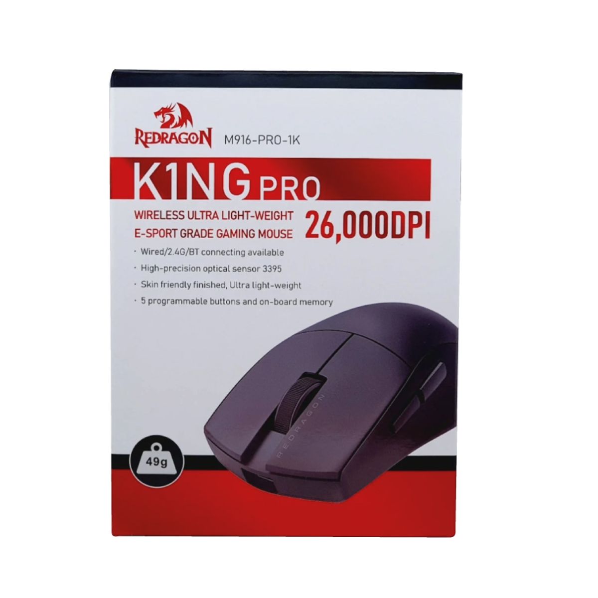 REDRAGON - Mouse Redragon K1NG pro 1K HZ M916 wireless 26K DPI Negro