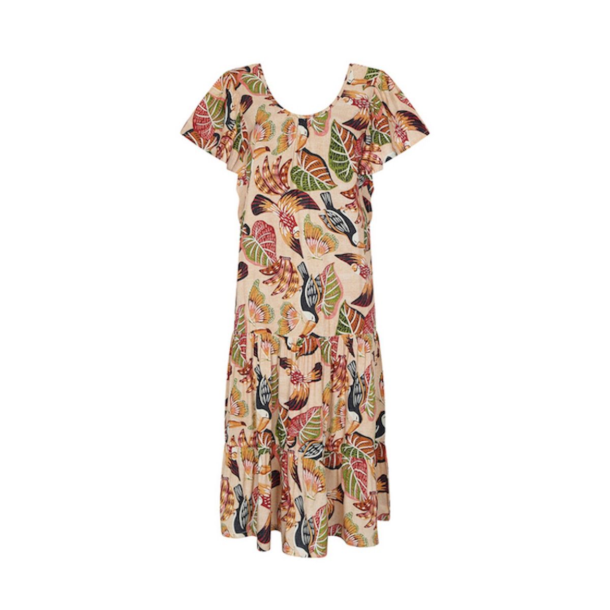 PERMUTA - Vestido midi Manga corta estampado Luna Tucanes Permuta