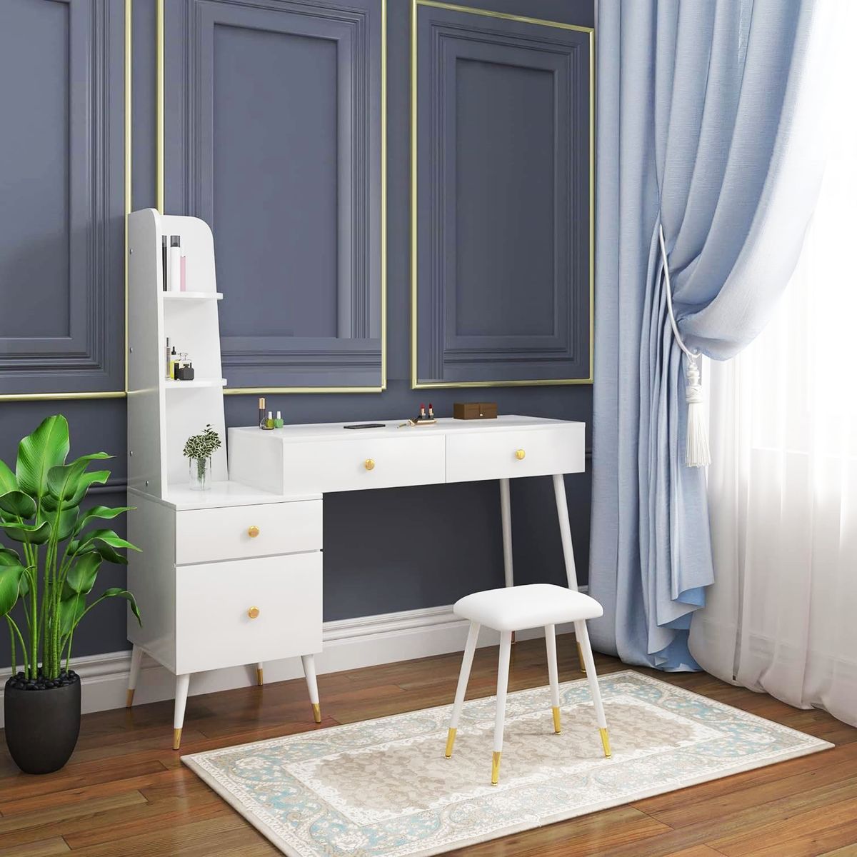 DIBA MUEBLES - Tocador Moderno con Asiento Priya - DIBA Muebles