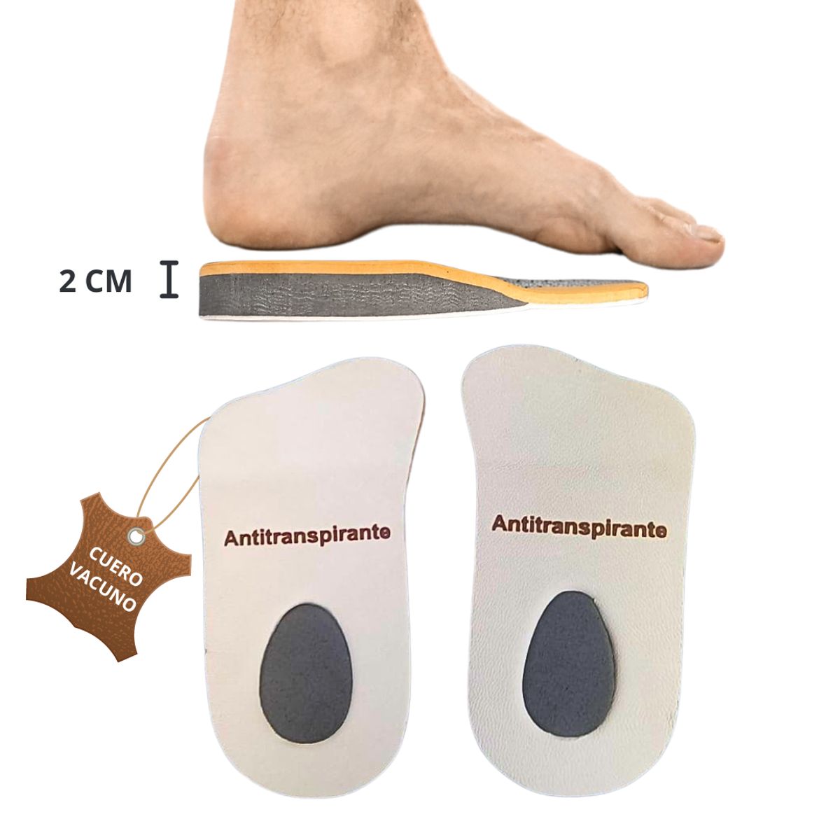 GENERICO - Plantilla de cuero espolón talonera almohadilla