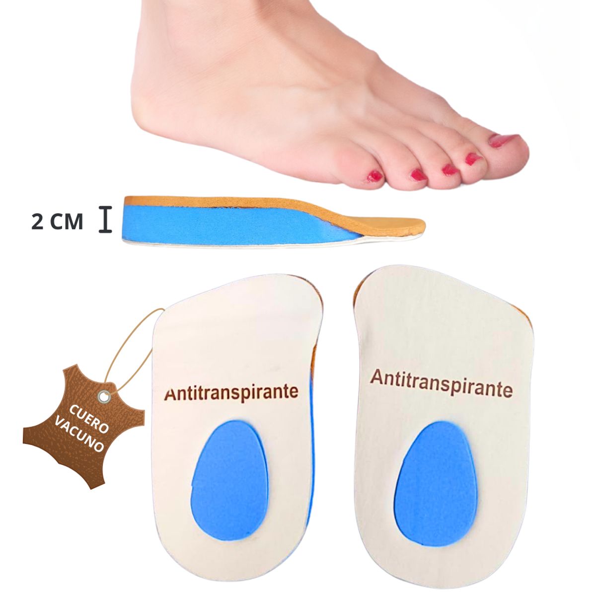 GENERICO - Plantilla de cuero espolón talonera almohadilla