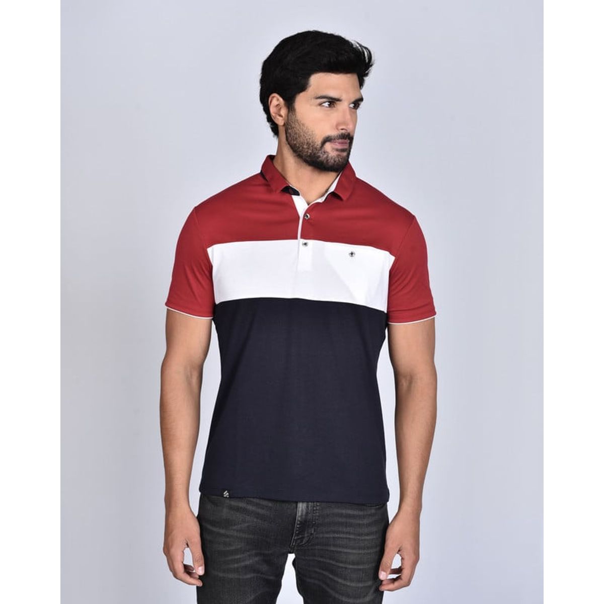 STEALTH - Polo Pique Manga Corta Hombre Bloques Stealth