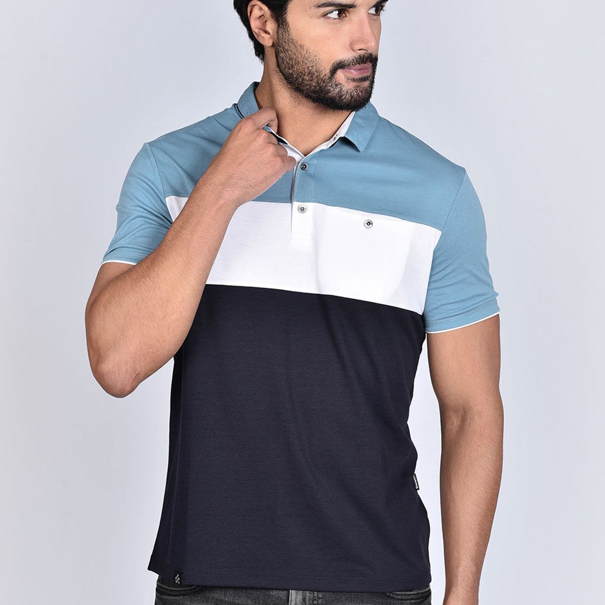 STEALTH - Polo Pique Manga Corta Hombre Bloques Stealth