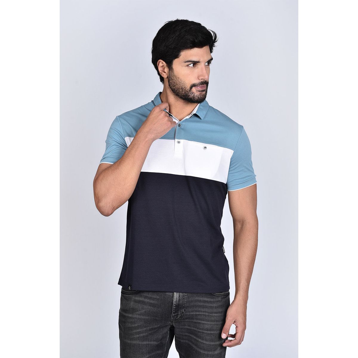 STEALTH - Polo Pique Manga Corta Hombre Bloques Stealth