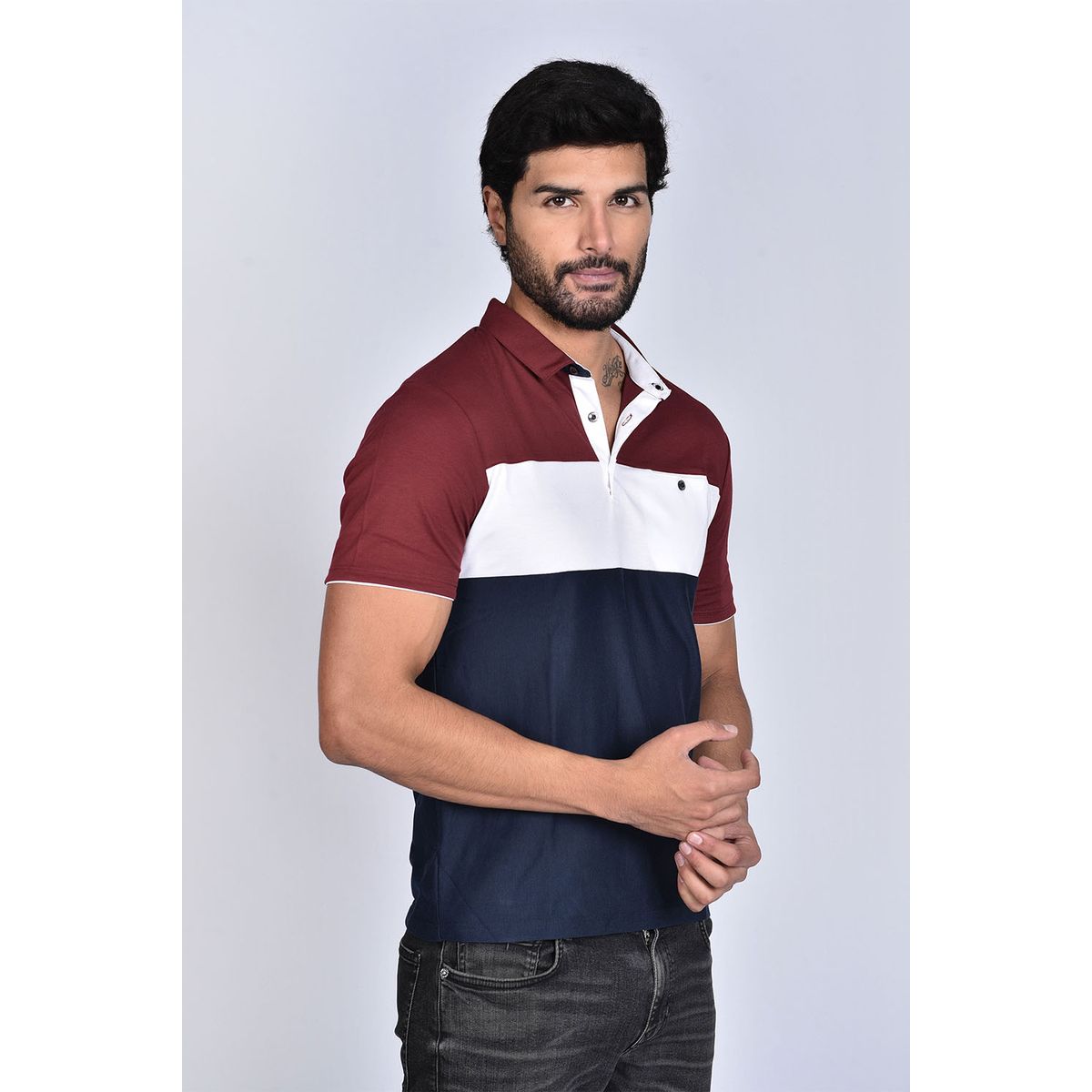 STEALTH - Polo Pique Manga Corta Hombre Bloques Stealth