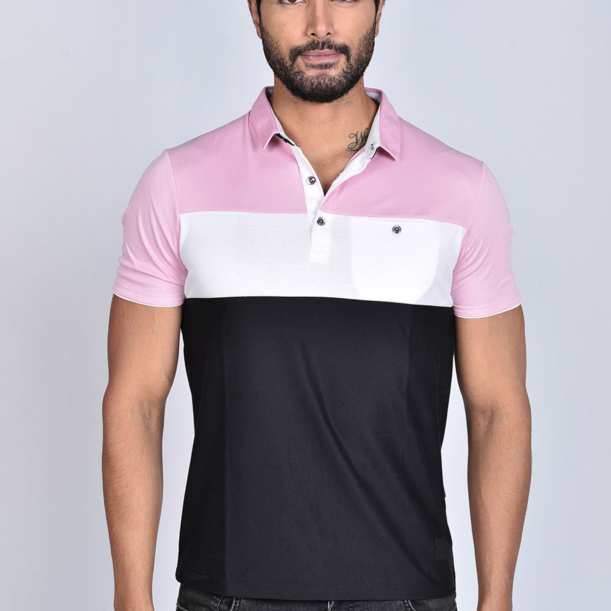 STEALTH - Polo Pique Manga Corta Hombre Bloques Stealth