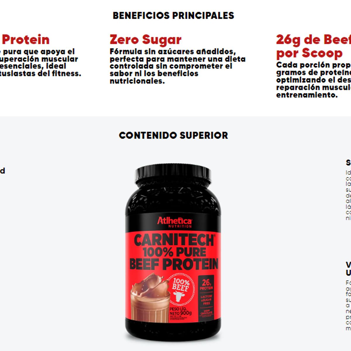 ATLHETICA NUTRITION - Carnitech 100% Beef Protein Chocolate 900gr