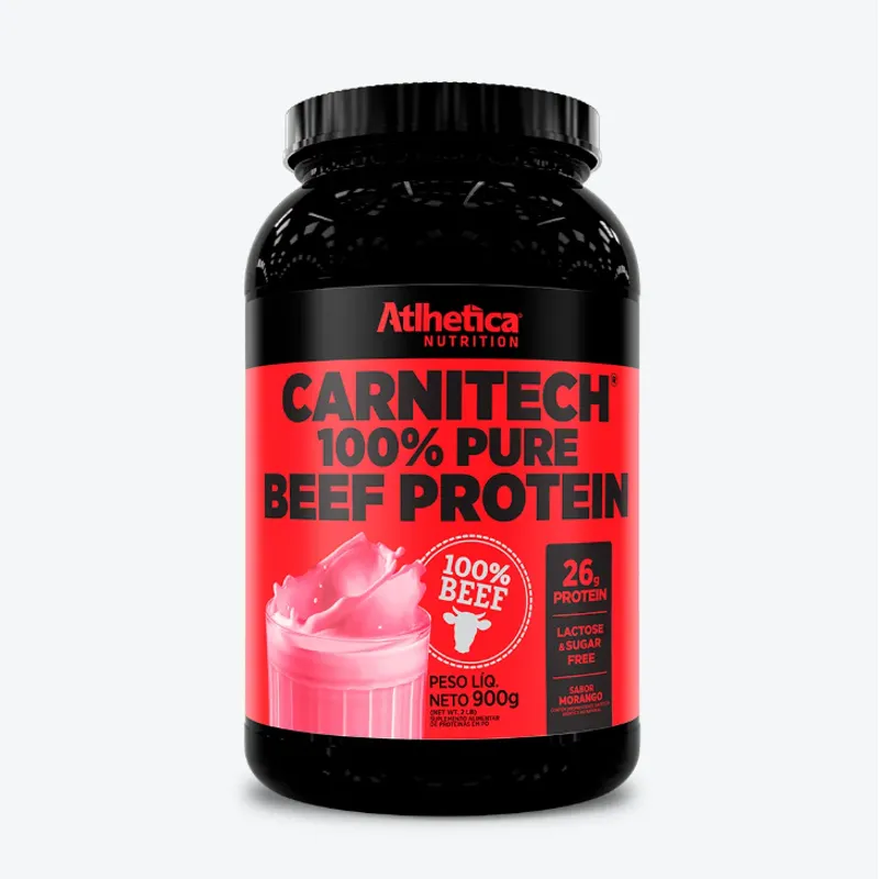 ATLHETICA NUTRITION - Carnitech 100% Beef Protein Morango 900gr