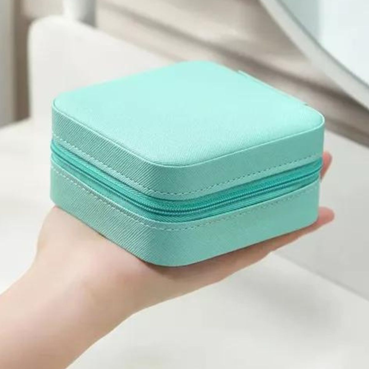 GENERICO - Mini Joyero de Viaje Portátil con Cremallera - Varios Colores