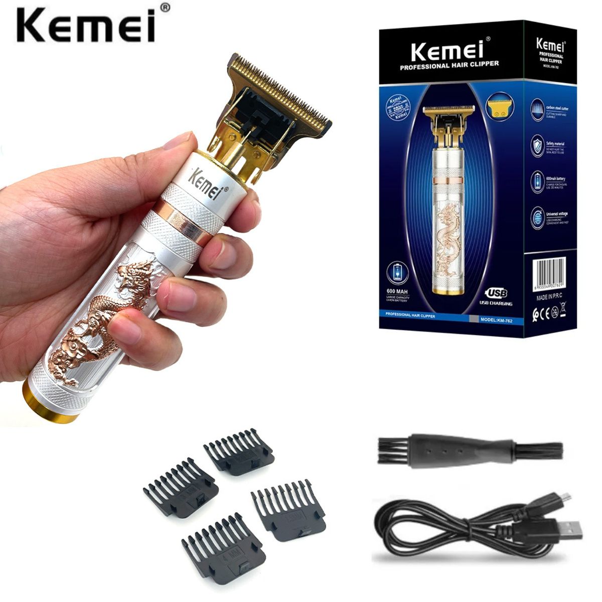 KEMEI - Máquina Cortador Trimmer KEMEI de Cabello Barba y Nariz